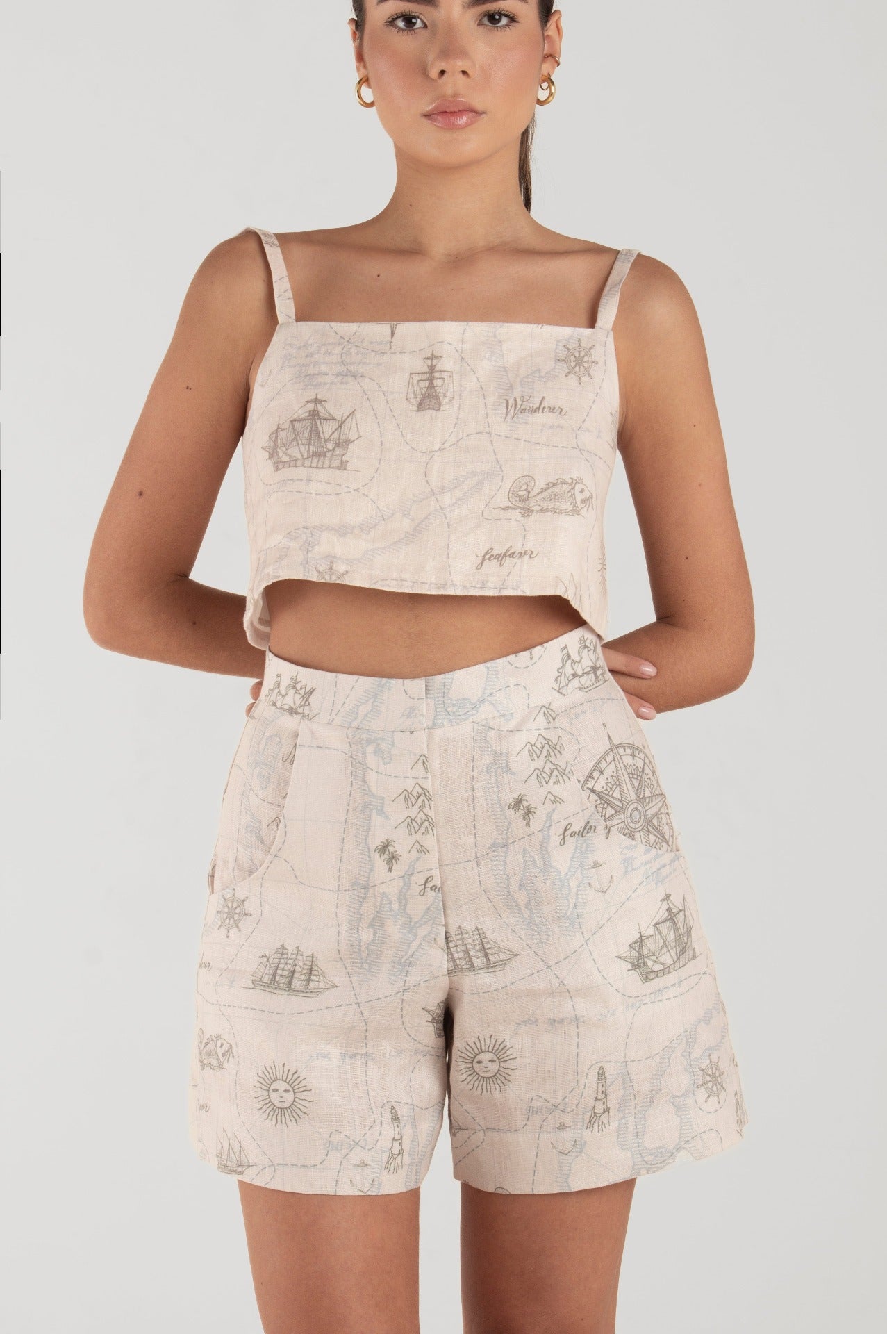 Linen Crop Top, front