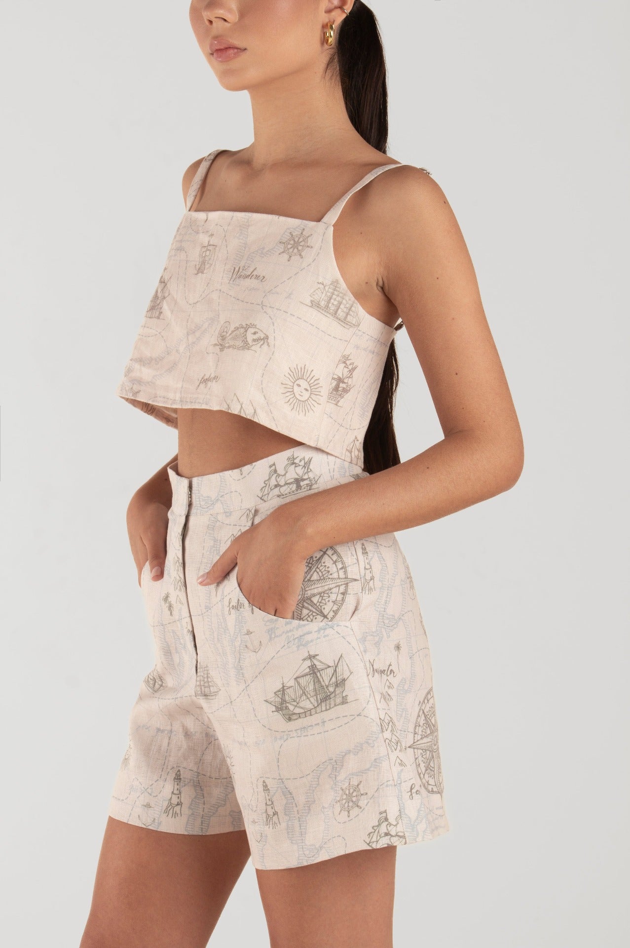 Linen Crop Top, side