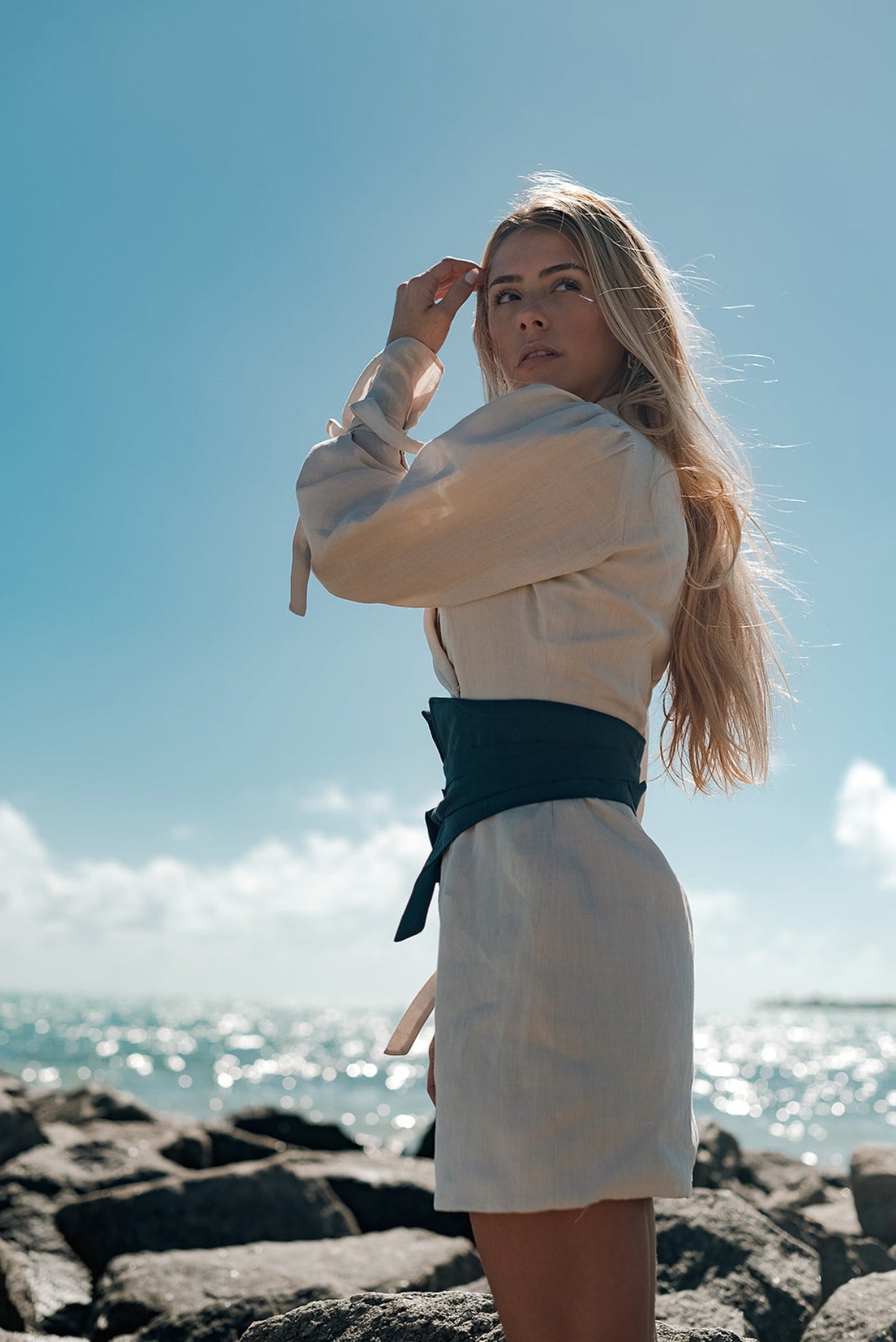 Tuxedo Linen Mini dress