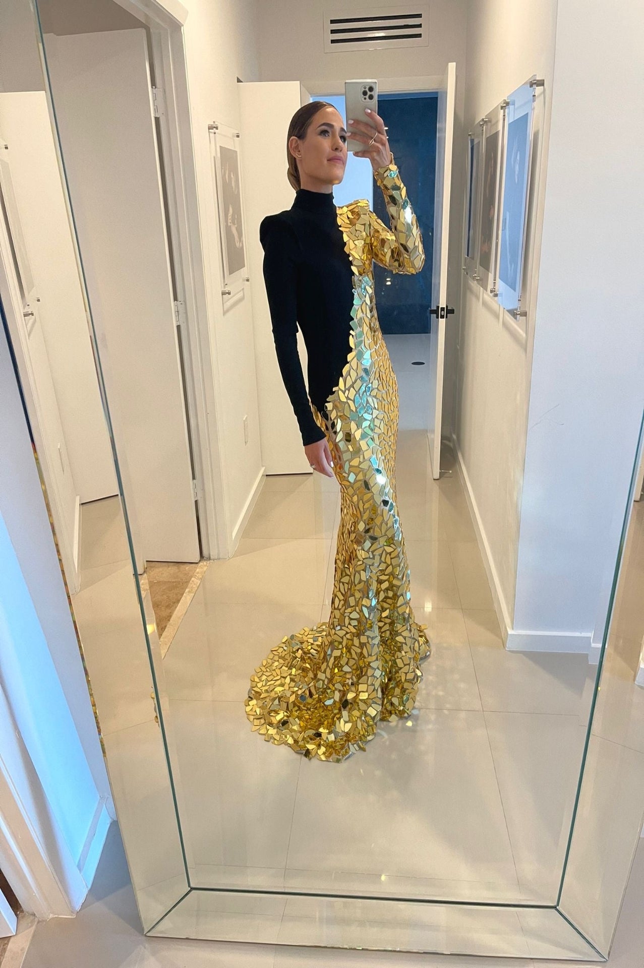 Black & Gold Mirrors Contrast Gown