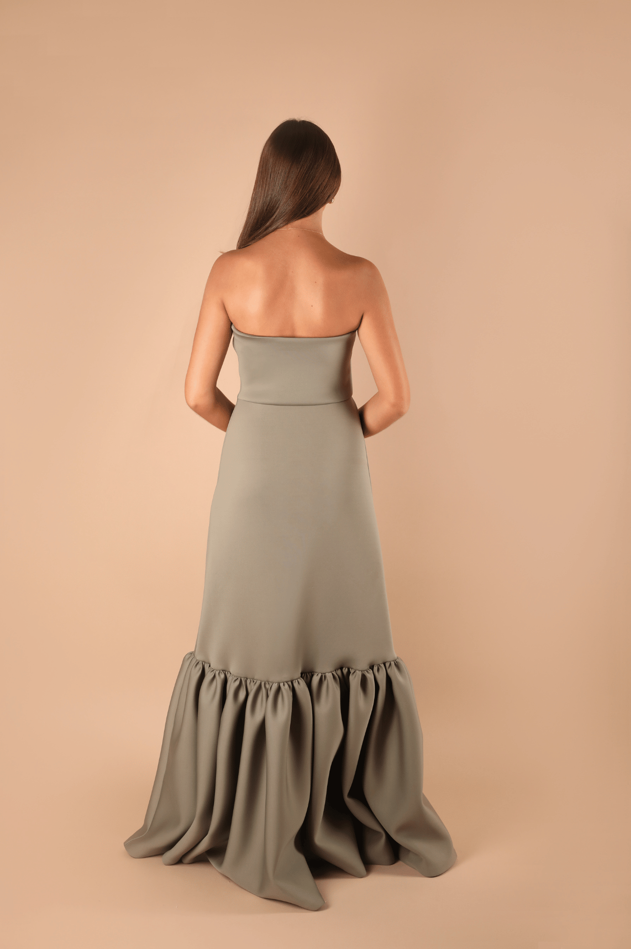 Ruffle Hem Strapless Dress