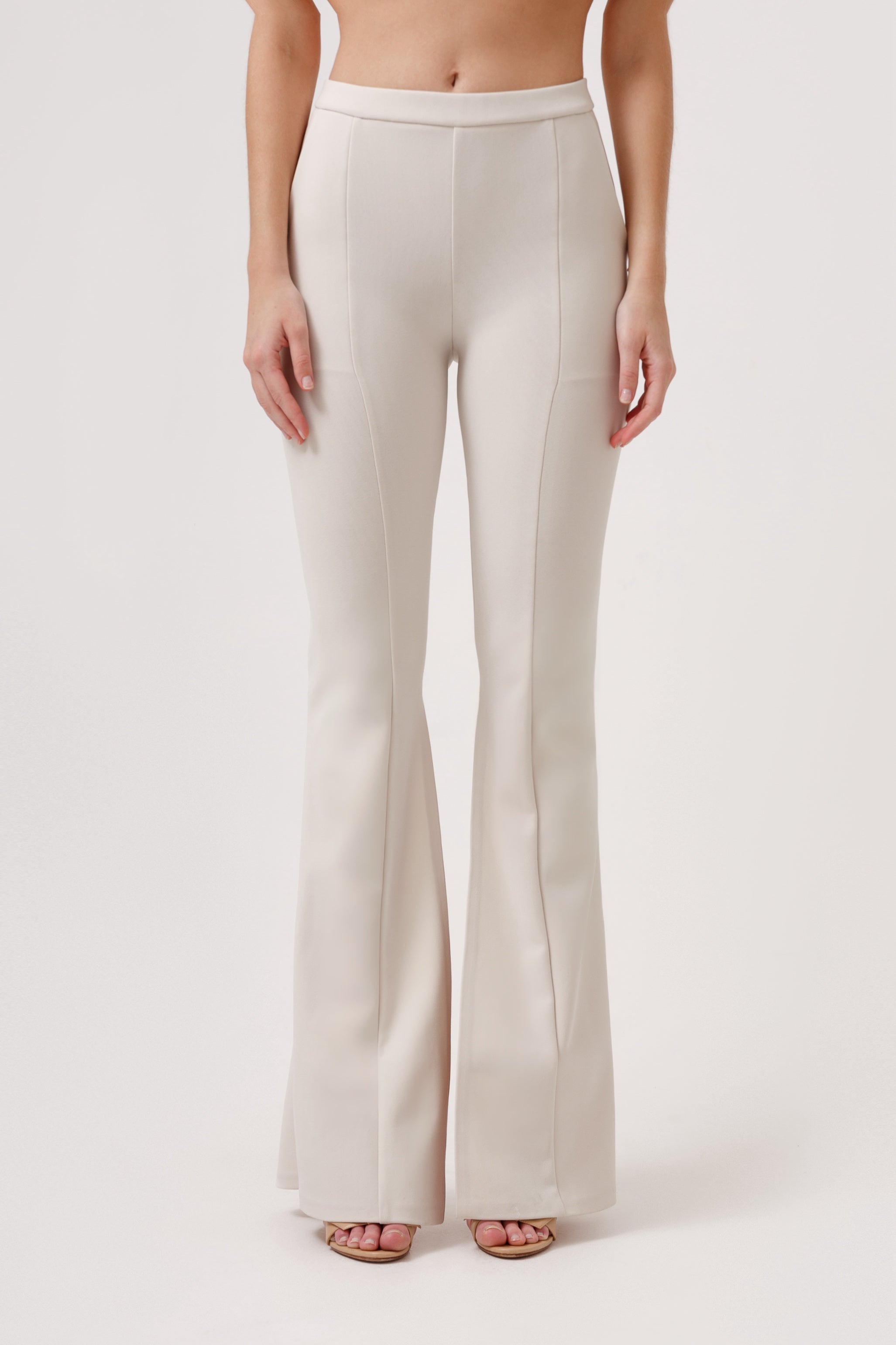 Gardenia High-Rise Flare Pant Beige