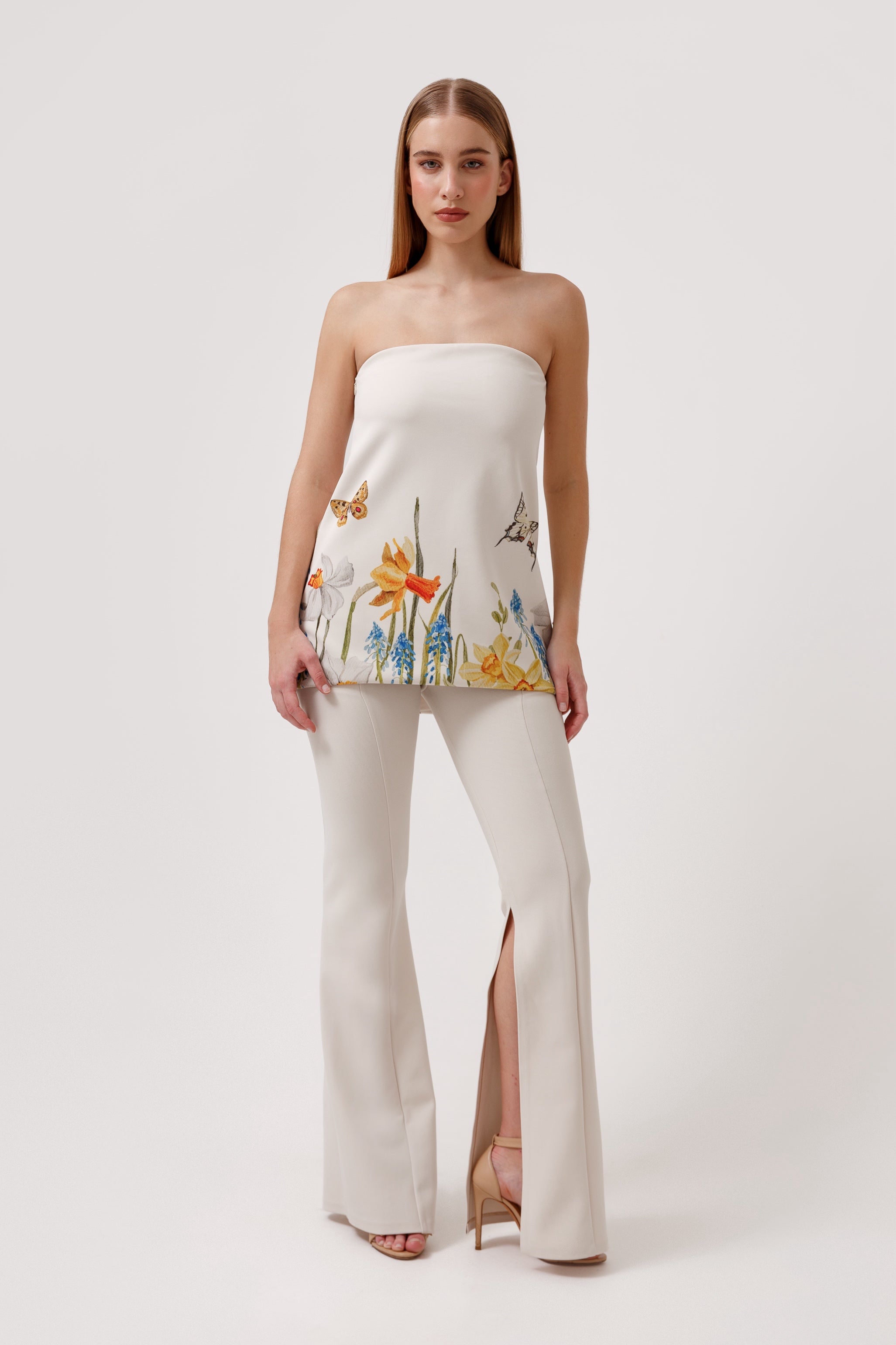 Gardenia High-Rise Flare Pant Beige