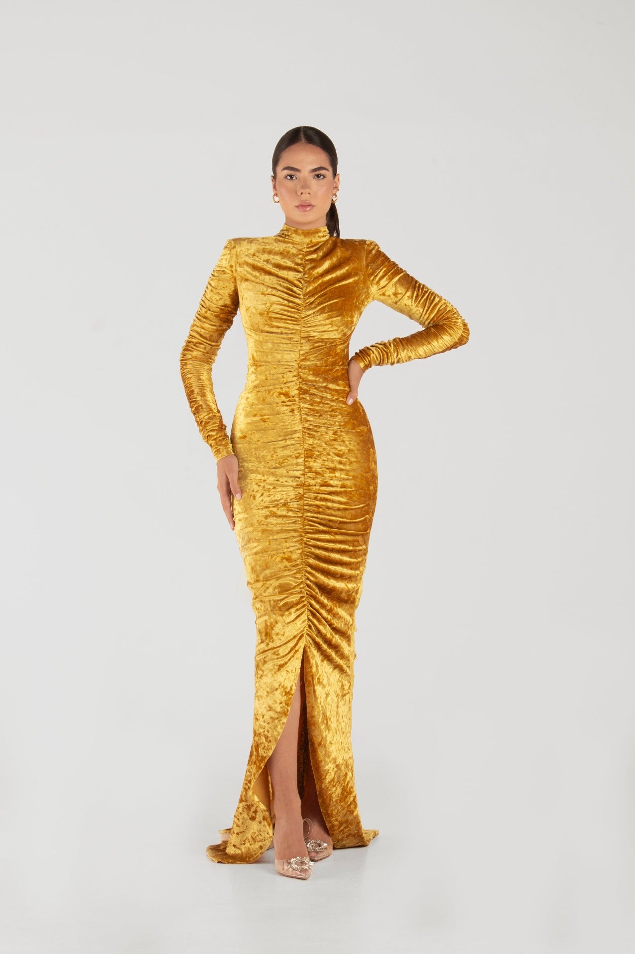 Mia Long Sleeves Velvet Dress