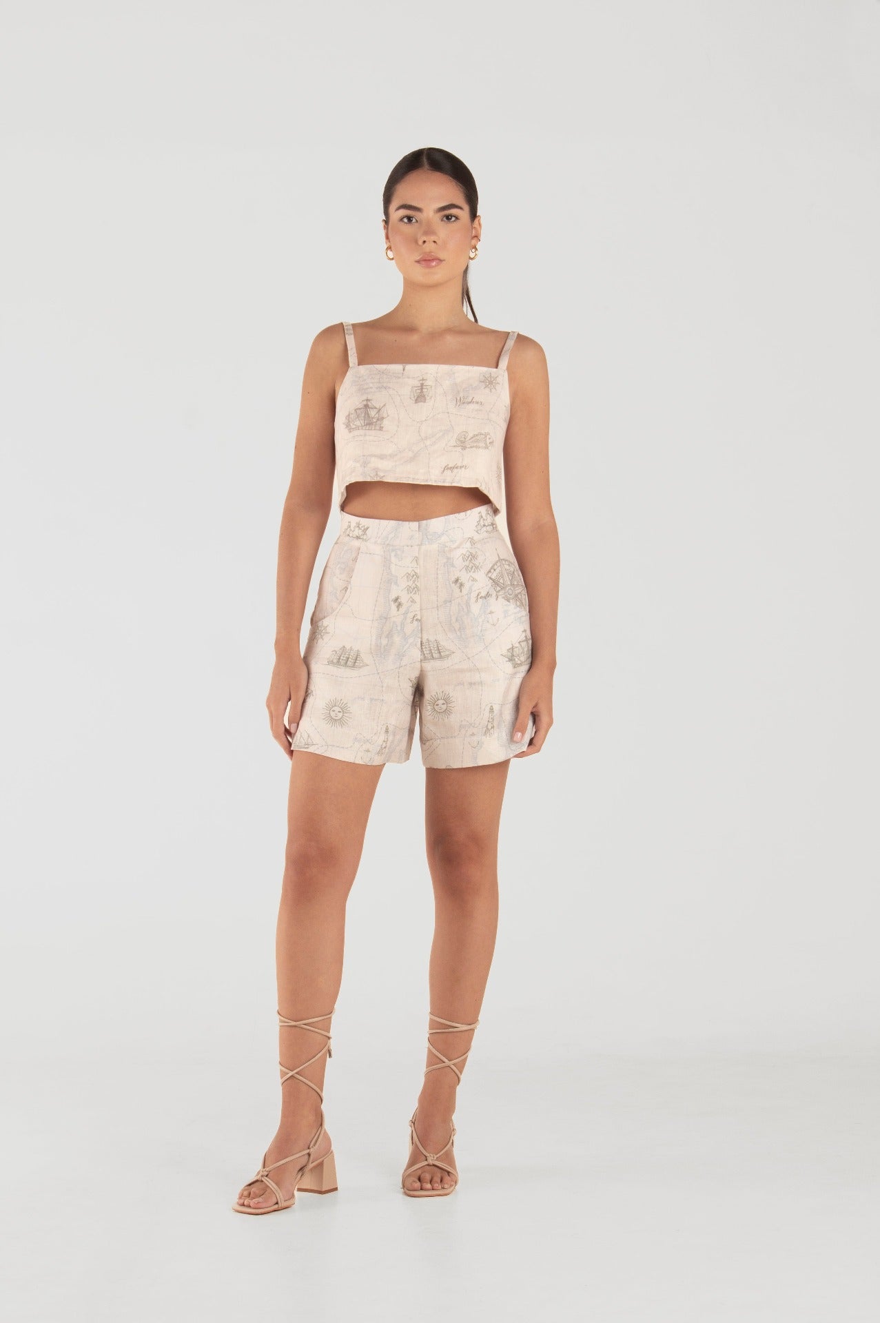 Linen Crop Top, full view