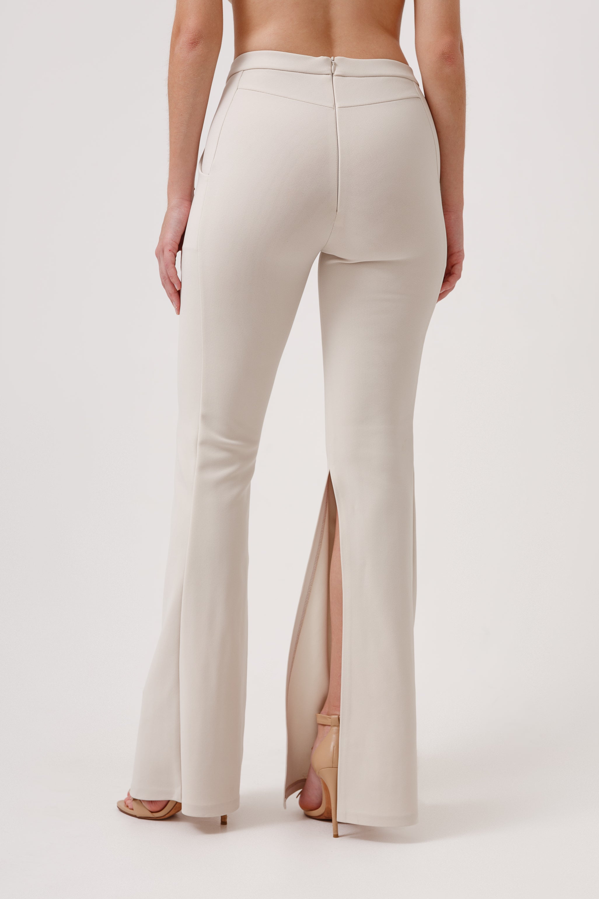 Gardenia High-Rise Flare Pant Beige