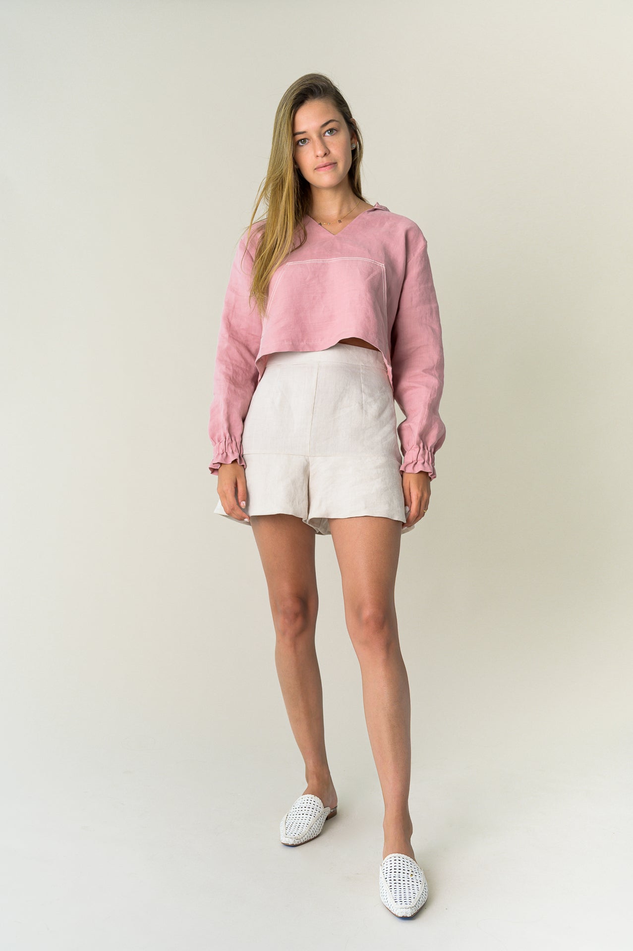 Linen Shorts | Beige