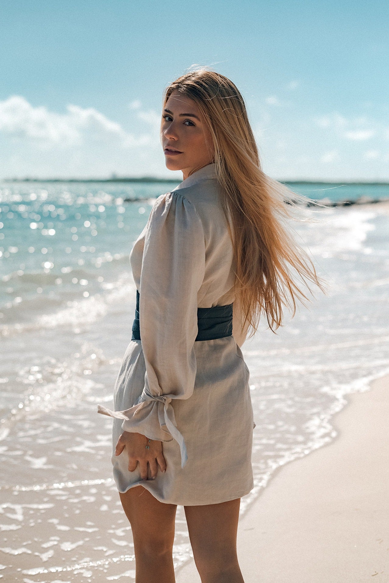 Tuxedo Linen Mini dress