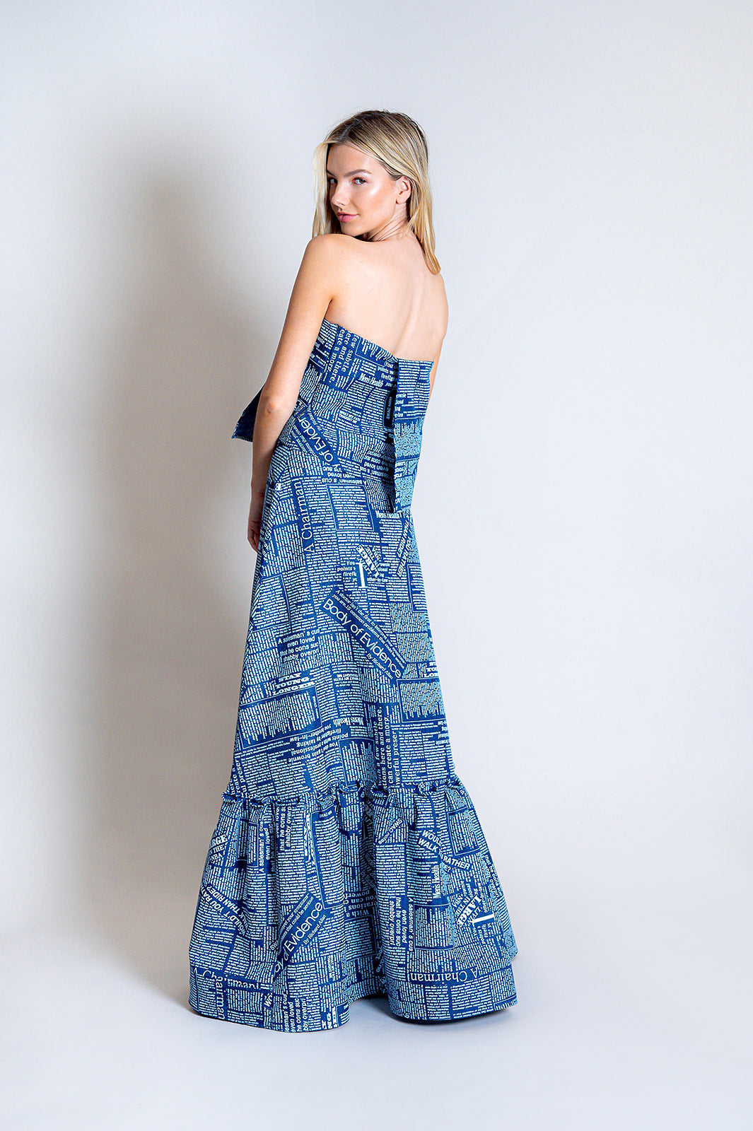 Newspaper Asymmetrical Top | Blue