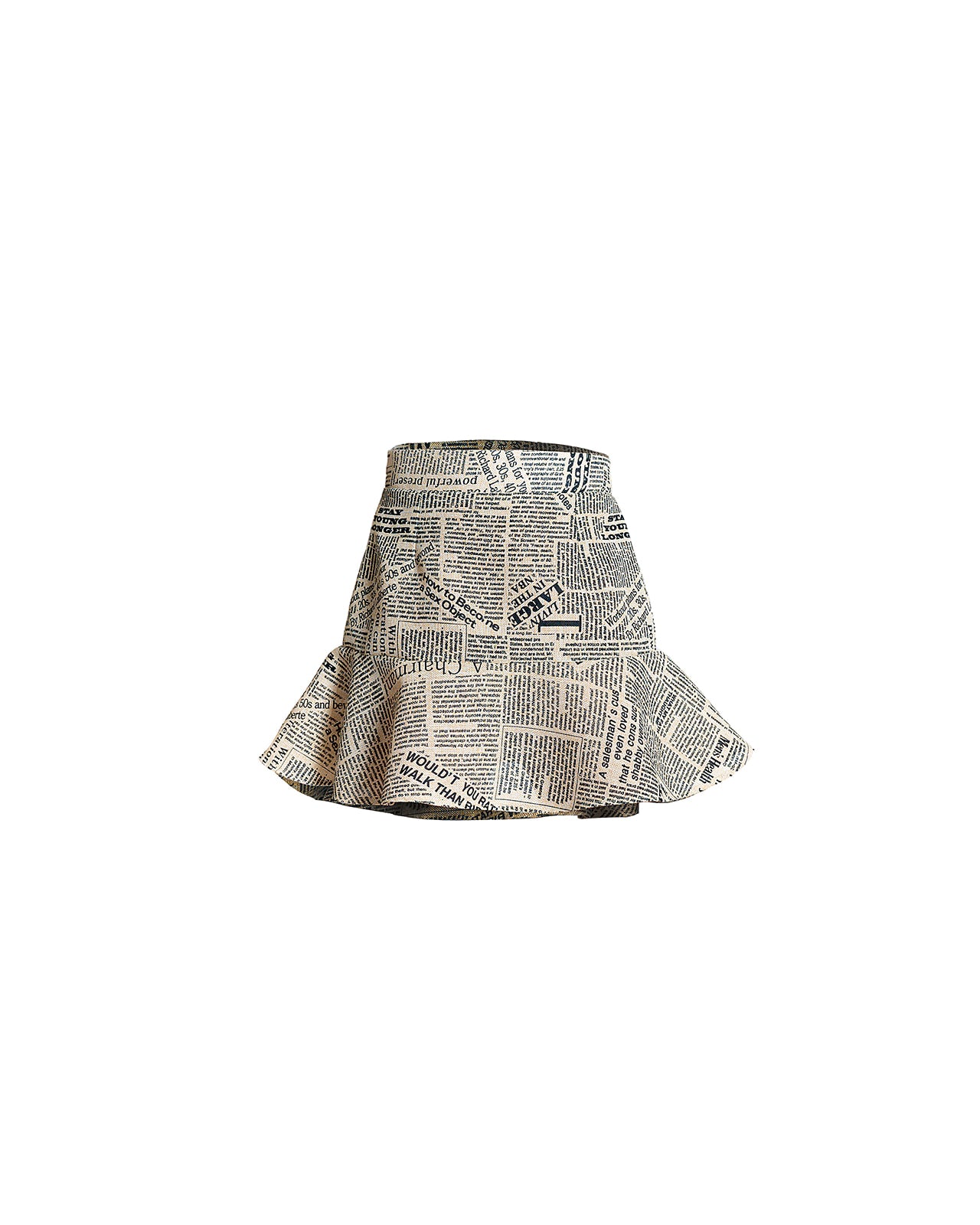 Newspaper Ruffle Skirt | Beige